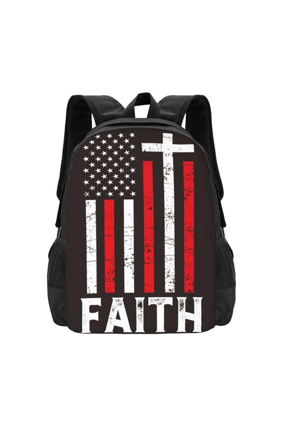 USA Flag Cross for Minimalist Backpack Large Capacity Backpack Travel Backpack For School