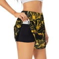 thumbnail image 1 of Hirioo Urban Graffiti Scorpion Illustration for Women's Double Layer Athletic Shorts High-Performance Gym Shorts with Inner Pocket, Elastic Waistband-Large, 1 of 7