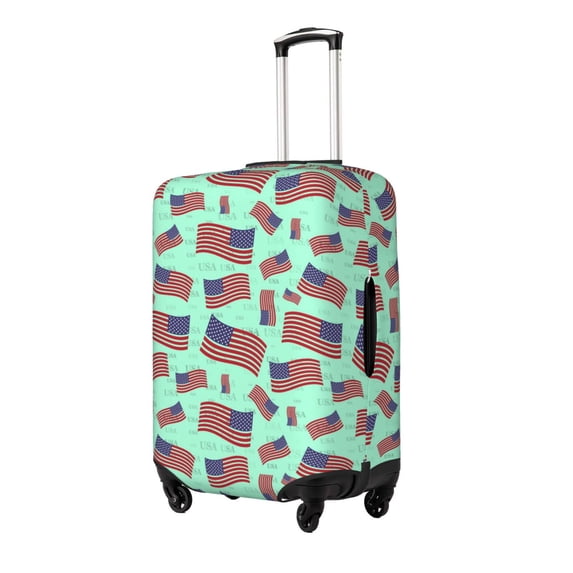 Hirioo Usa Flag for Elasticity Suitcase Cover (No luggage Included) Durable Luggage Protector Fits 18-32 Inch Luggage-Medium