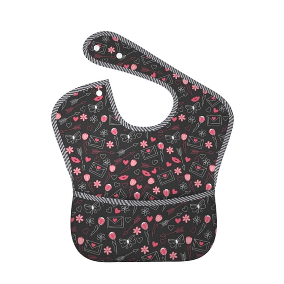 Hirioo Valentine'S Day for Baby Waterproof Pocket Bib Adjustable Closed for Babies Toddlers with Large Pocket 6-24Months