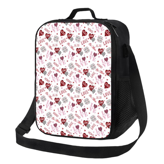Hirioo Valentine's Day for Insulated Lunch Bag with Adjustable Shoulder Strap for Work, School, Travel and Picnics, Leakproof and Eco-Friendly