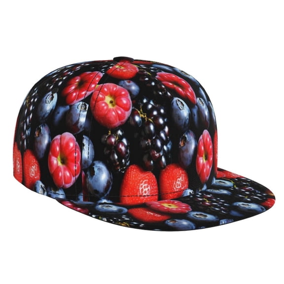 Hirioo Variety Of Fruits And Berries for Baseball Cap Men Cap Flat Brim for Men Women Teens Adjustable Baseball Cap