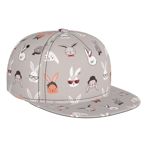 Hirioo Various Rabbits for Baseball Cap Men Cap Flat Brim for Men Women Teens Adjustable Baseball Cap