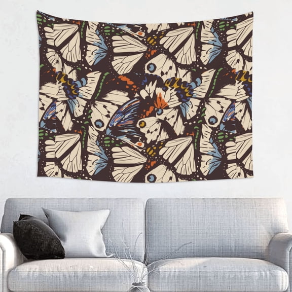 Hirioo Vector Butterflies Print Tapestry Lightweight Fabric for Bedroom Aesthetic Home Wall Dorm Dcor Living Room Decor 29x37 Inch