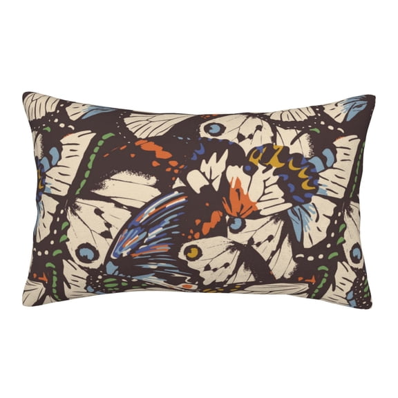 Hirioo Vector Butterflies for Plush Pillow Cover for Bedroom and Living Room ,Elegant, Comfortable Home Decor-14"x20"