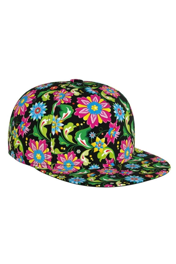Vector Mexican Otomi Style Bright for Baseball Cap Men Cap Flat Brim for Men Women Teens Adjustable Baseball Cap