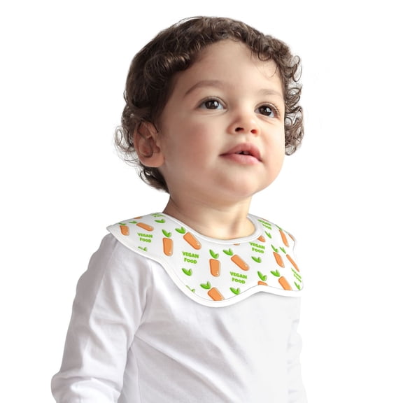 Hirioo Vegan Fruit Carrot for Baby Cotton Petal Bib Drool Bibs for Baby Boy Unisex