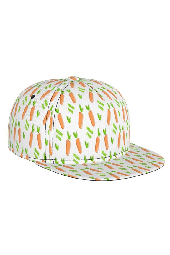 Vegan Fruit Carrot for Baseball Cap Men Cap Flat Brim for Men Women Teens Adjustable Baseball Cap