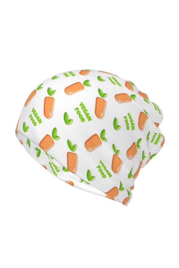 Vegan Fruit Carrot for Multifunction Beanie Hat for Men and Women Unisex for Winter Sports, Outdoor Activities, and Daily Wear