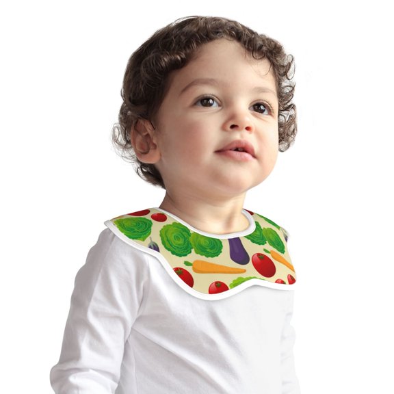 Hirioo Vegetable for Baby Cotton Petal Bib Drool Bibs for Baby Boy Unisex