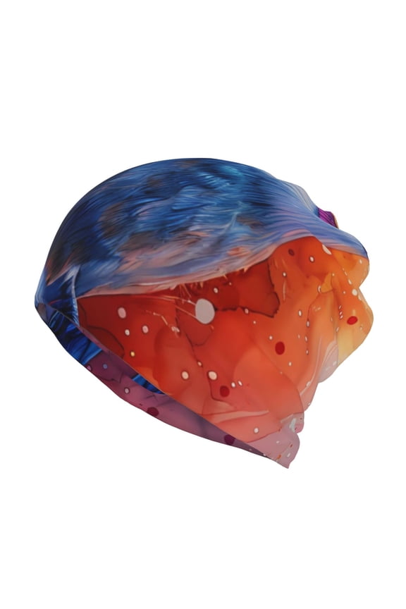 Vibrant Hummingbird Watercolor Art for Multifunction Beanie Hat for Men and Women Unisex for Winter Sports, Outdoor Activities, and Daily Wear