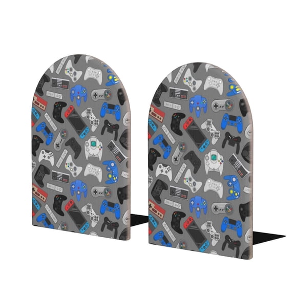 Hirioo Video Game for Bookends Decorative Bookends for Shelves for Home or Office, Non-Slip Base