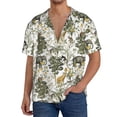 thumbnail image 1 of Hirioo Vintage Animals Palm Tree for Men's Cuban Collar Short Sleeve Shirt Button Down Shirt Beach Summer Shirts Wedding Vacation Shirts-XX-Large, 1 of 5