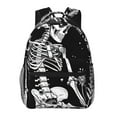 thumbnail image 1 of Hirioo Vintage Black white Plant skull Print Laptop Backpack Lightweight Casual Travel Daypack for College Workplace Travel, 1 of 5