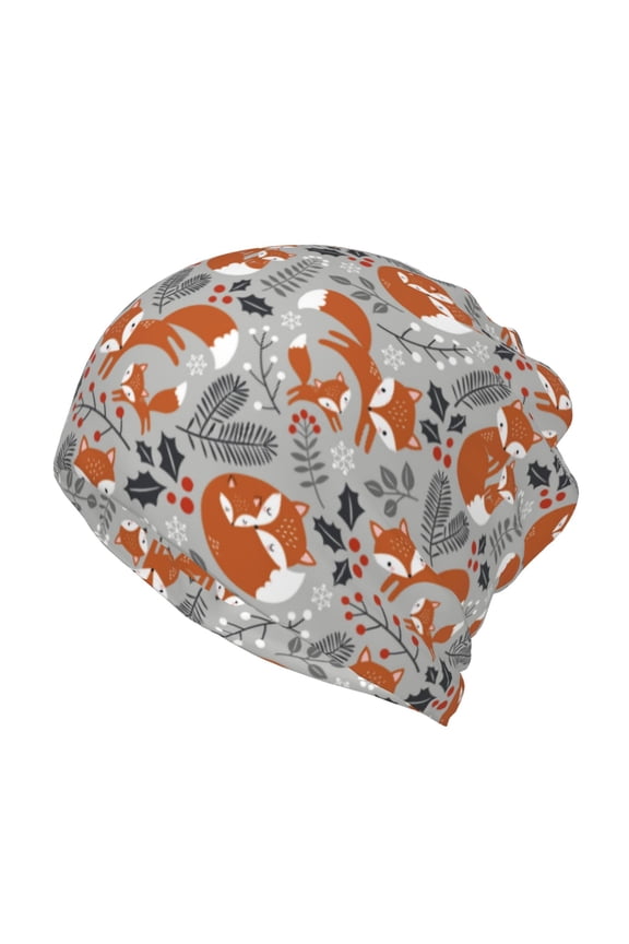 Vintage Blue Fox Family A for Multifunction Beanie Hat for Men and Women Unisex for Winter Sports, Outdoor Activities, and Daily Wear