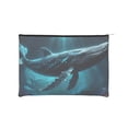 thumbnail image 1 of Hirioo Vintage Blue Pattern Whale for Paper Reusable Cosmetic Bag Zipper Encouragement Travel Pouch Toiletry Bag for Women Girls, 1 of 7