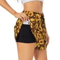 thumbnail image 1 of Hirioo Vintage Brown Plaid Sunflower for Women's Double Layer Athletic Shorts High-Performance Gym Shorts with Inner Pocket, Elastic Waistband-Small, 1 of 7