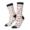 thumbnail image 1 of Hirioo Vintage Christmas Reindeer Pattern Adult Middle Tube Socks Breathable Sock Non-Pilling,Contrasting Color Design, 1 of 6