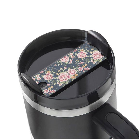Hirioo Vintage Floral for Stanley Cup Lid Nameplate Personalized Acrylic Nameplate Tumbler Lid Topper(30oz , 40oz)