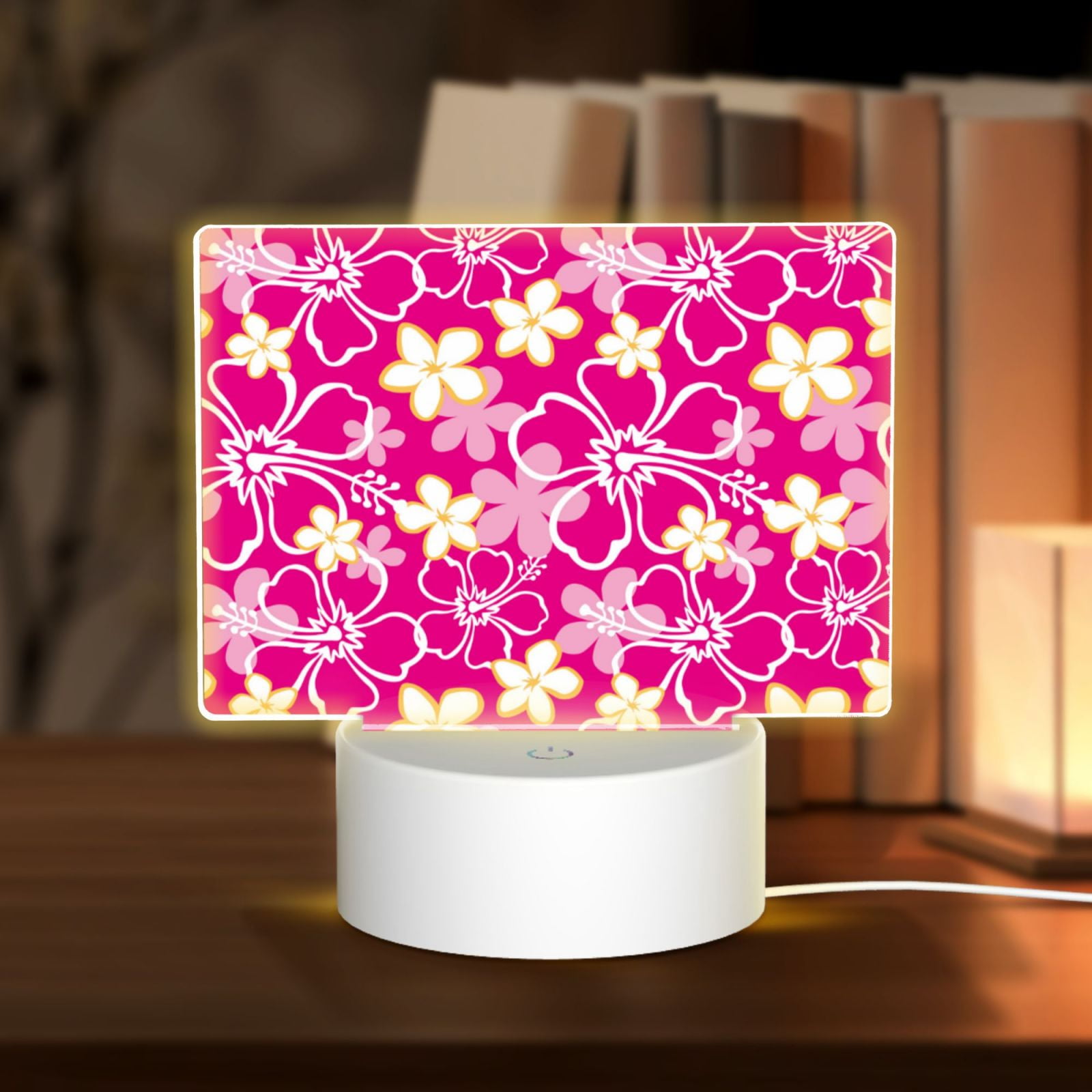 Hirioo Vintage Flowers For Rectangular Acrylic With Night Light Best