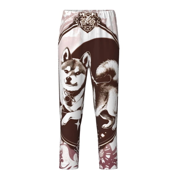 Hirioo Vintage Husky Dog for Teenagers' Pajama Pants Womens Lounge Pants with Pockets Pj Bottoms Pants for Men-Medium