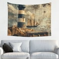thumbnail image 1 of Hirioo Vintage Nautical Lighthouse Print Tapestry Lightweight Fabric for Bedroom Aesthetic Home Wall Dorm Décor Living Room Decor 29x37 Inch, 1 of 8