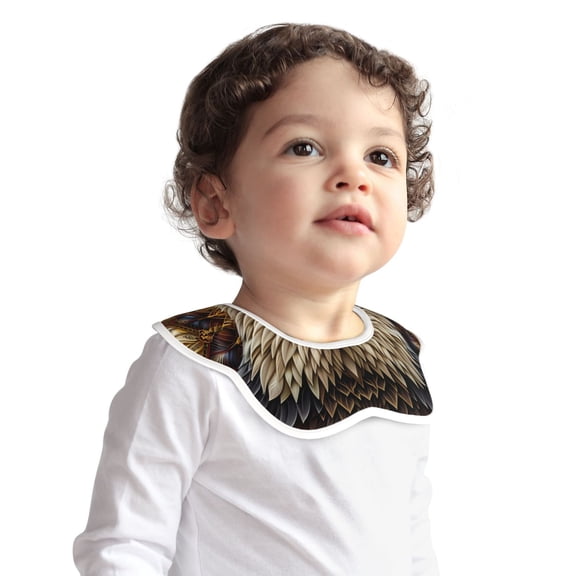 Hirioo Vintage Pattern Bald Eagle for Baby Cotton Petal Bib Drool Bibs for Baby Boy Unisex