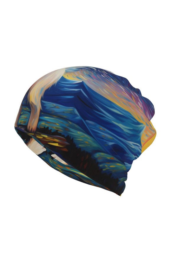 Vintage Starry Sky Puppy for Multifunction Beanie Hat for Men and Women Unisex for Winter Sports, Outdoor Activities, and Daily Wear