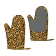 thumbnail image 1 of Hirioo Vintage Sunflower and Corn Autumn for Silicone Oven Mitts for BBQ, Baking, Cooking, Set of 2, Heat Resistant 260℃, Non-Slip Kitchen Essentials, 1 of 6