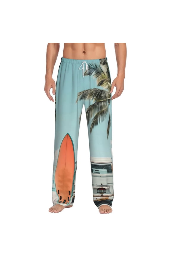 Vintage Surf Van Beach for Women's PJ Pajama Pants Sleep Pants Women's Home Trousers with Pockets,S-3XL-Medium