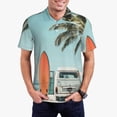 thumbnail image 1 of Hirioo Vintage Surf Van Beach for Men’s Polo Shirts Quick Dry Short Sleeve Golf T Shirt Performance Moisture Wicking Casual Workout,Sizes S-4XL-Large, 1 of 6