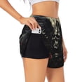 thumbnail image 1 of Hirioo Vintage Winged Rose Skull for Women's Double Layer Athletic Shorts High-Performance Gym Shorts with Inner Pocket, Elastic Waistband-Large, 1 of 7