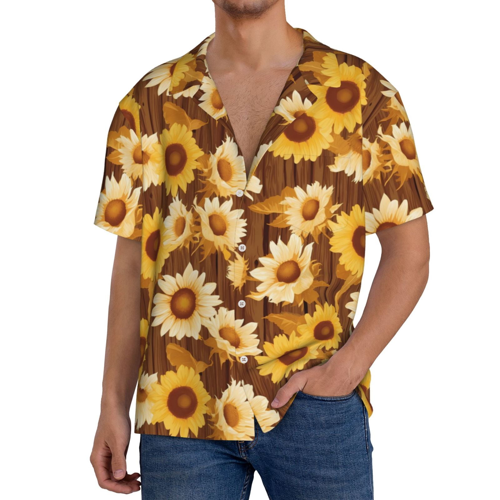 Brown Sunflower Men's Short Sleeve Shirt main image 0
