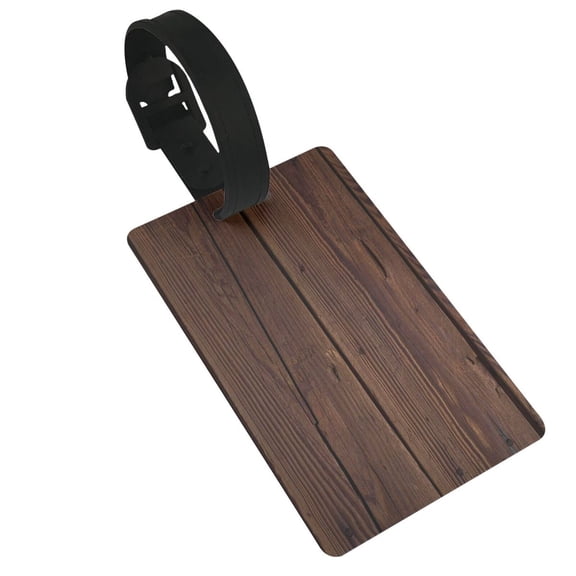 Hirioo Vintage Wood for Luggage ID Tag with Adjustable Strap Travel Baggage Bag Tags Suitcase Identify Labels for Women Men