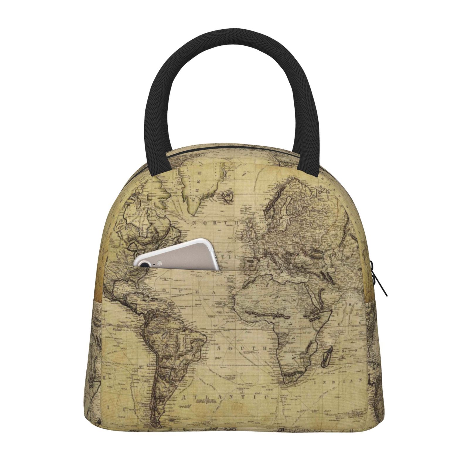 Hirioo Vintage World Map for Eco-friendly Lunch Box,Leakproof Lunch Box ...