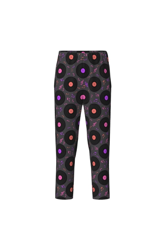 Vinyl Records Musical Notes for Teenagers' Pajama Pants Womens Lounge Pants with Pockets Pj Bottoms Pants for Men-XS(5-6)