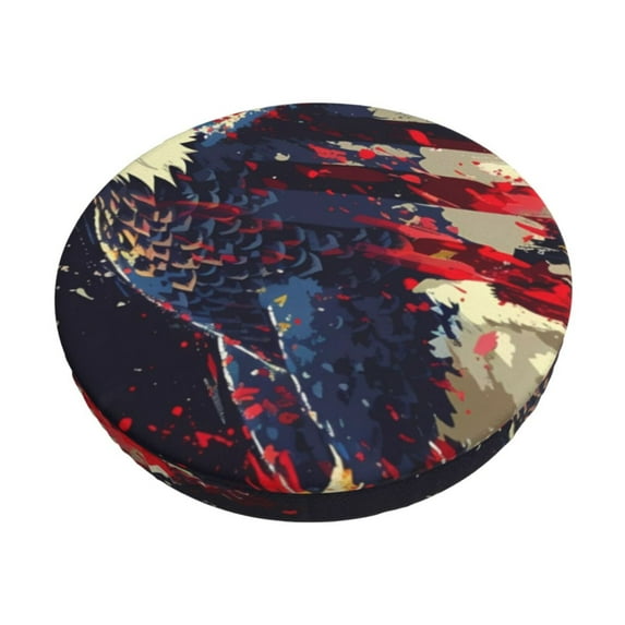 Hirioo Watercolor Bald Eagle for Round Bar Stool Seat Covers Washable Stool Cushion Slipcover Elastic Bar Chair Covers for 12-14 Inch Chair-13 inch