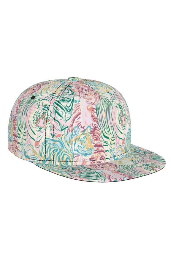 Watercolor Tiger for Baseball Cap Men Cap Flat Brim for Men Women Teens Adjustable Baseball Cap