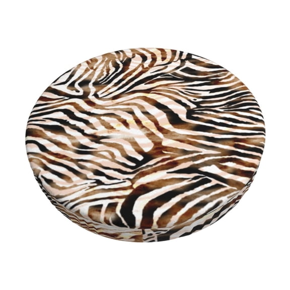 Hirioo Watercolor Zebra for Round Bar Stool Seat Covers Washable Stool Cushion Slipcover Elastic Bar Chair Covers for 12-14 Inch Chair-13 inch