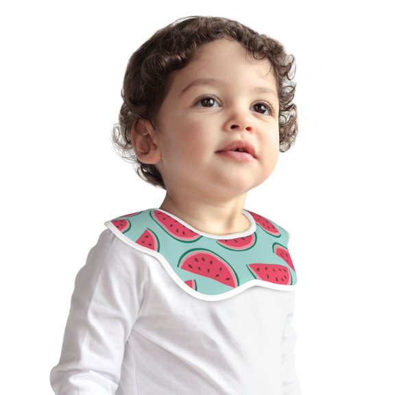 Hirioo Watermelon for Baby Cotton Petal Bib Drool Bibs for Baby Boy Unisex