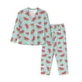 thumbnail image 1 of Hirioo Watermelon for Women's Pajama Sets 2 Piece Pjs Women's Long-Sleeved Pajama Set Button Down Sleepwear,S-XXL-XX-Large, 1 of 7
