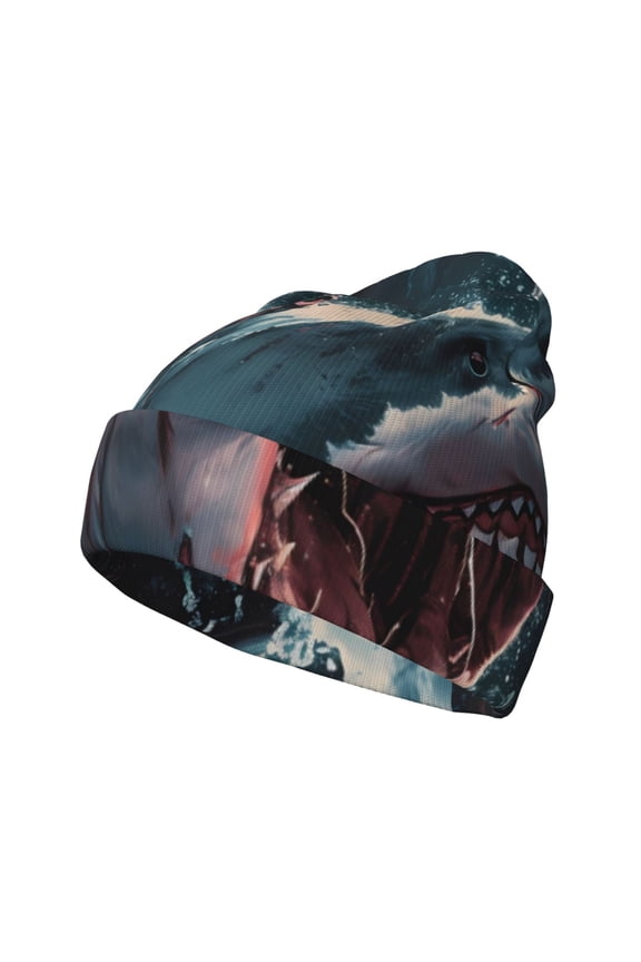 Wave Chain Shark for Men's Knit Cuffed Beanie for Outdoor Activities Unisex