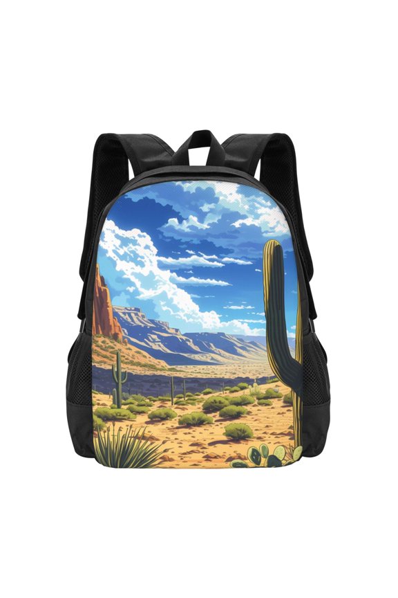 Western Desert Cactus for Minimalist Backpack Large Capacity Backpack Travel Backpack For School