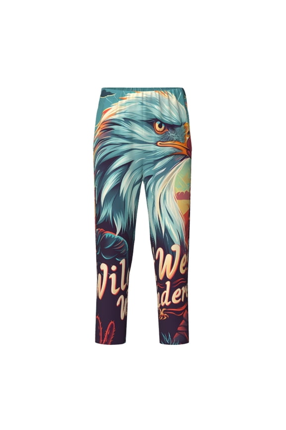 Western Style Bald Eagle for Teenagers' Pajama Pants Womens Lounge Pants with Pockets Pj Bottoms Pants for Men-Large