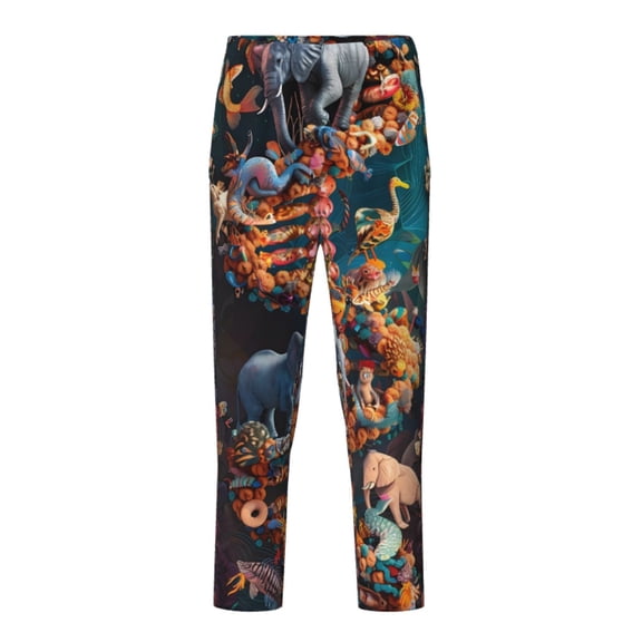 Hirioo Whimsical Animal Spiral for Teenagers' Pajama Pants Womens Lounge Pants with Pockets Pj Bottoms Pants for Men-Small