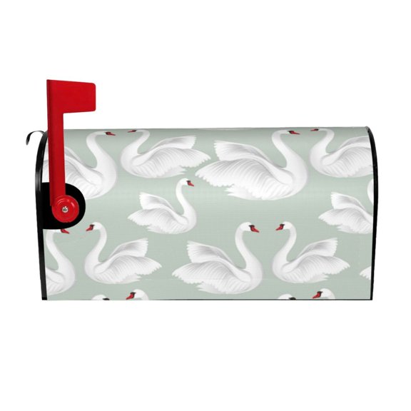 Hirioo White Birds for Magnetic, Waterproof Mailbox Cover,Perfect for Fall, Winter, Spring, and Summer Outdoor Decor-25.5x21 in