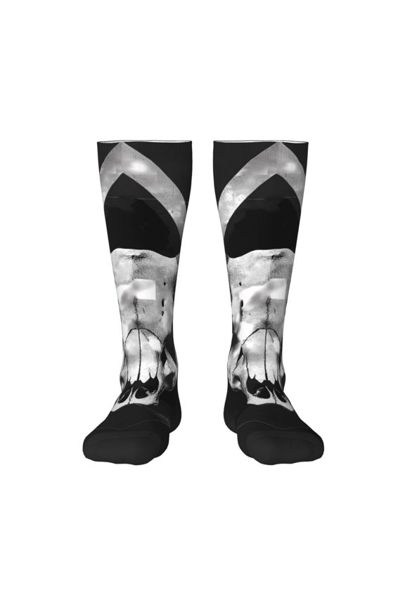 White Black Sheep skull for Adult Stockings Breathable Sock Non-Pilling,Contrasting Color Design