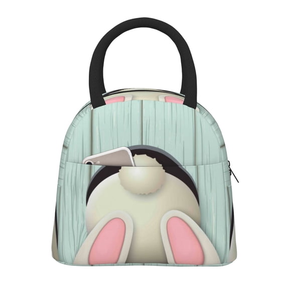 Hirioo White Bunny Bottom And Easter Eggs for Eco-friendly Lunch Box,Leakproof Lunch Box for School, Work, Travel, and Picnics,Perfect for Meal Prep