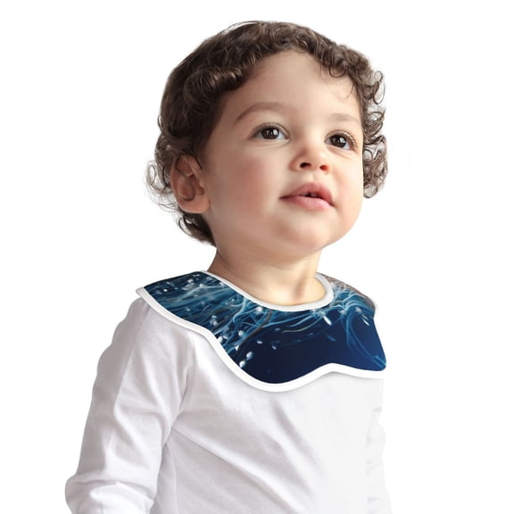 Hirioo White Jellyfish Dansing in the Ocean for Baby Cotton Petal Bib Drool Bibs for Baby Boy Unisex