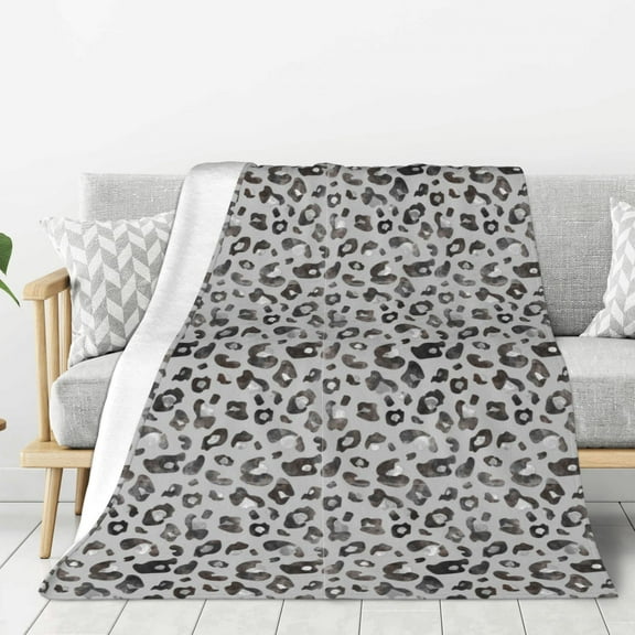 Hirioo Wild Animal Leopard Print for Flannel Blanket, Cozy and Warm Throw for Bed or Couch ,Perfect for All Seasons-50"x40"
